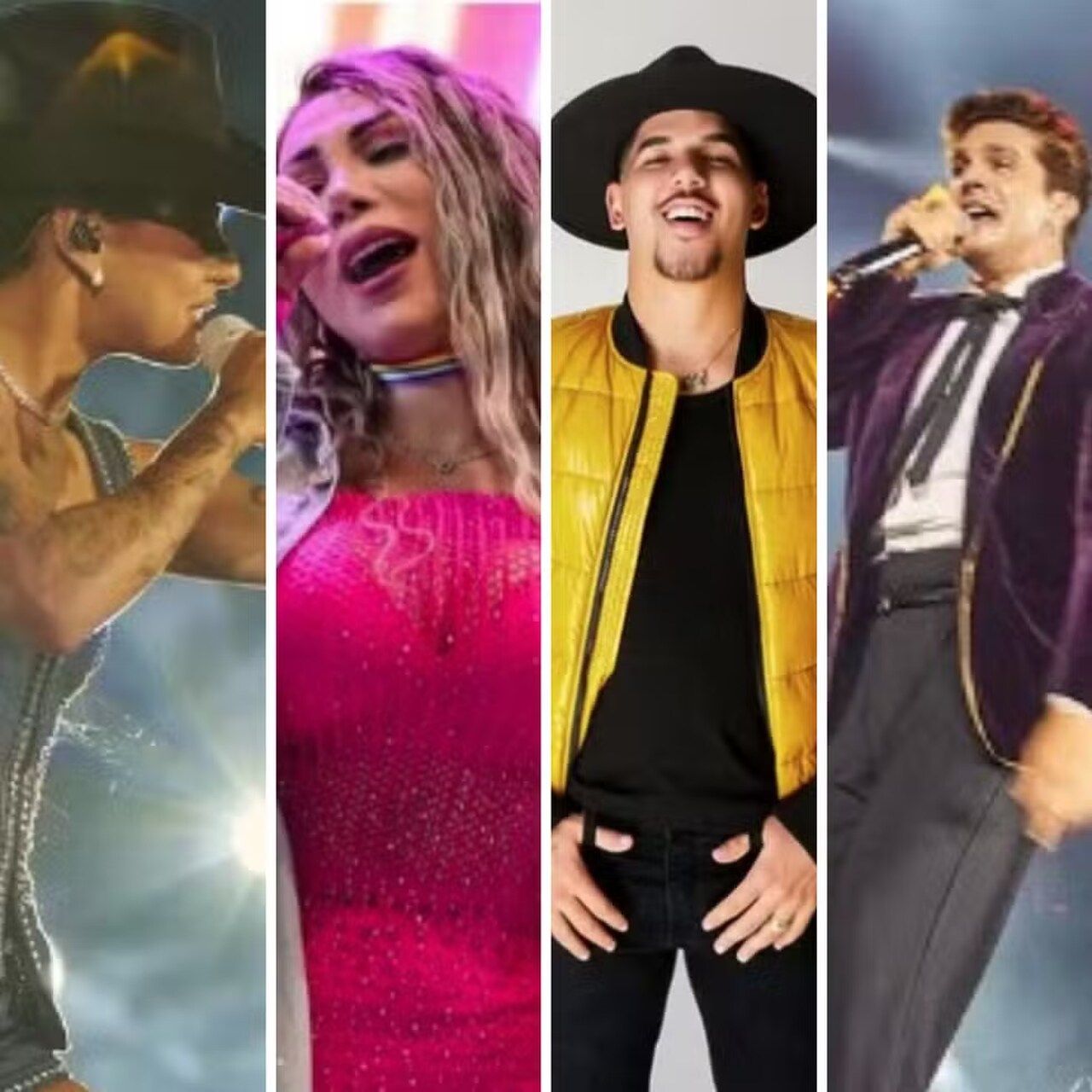Ana Castela, Taty Girl, Zé Vaqueiro e Luan Santana são atrações do São João Massayó 2025 — Foto: Montagem/g1 AL