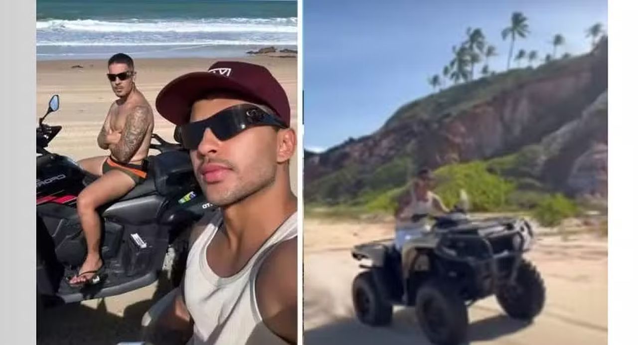 Carlinhos Maia e Lucas postaram vídeo andando de quadriciclo — Foto: Reprodução/Instagram