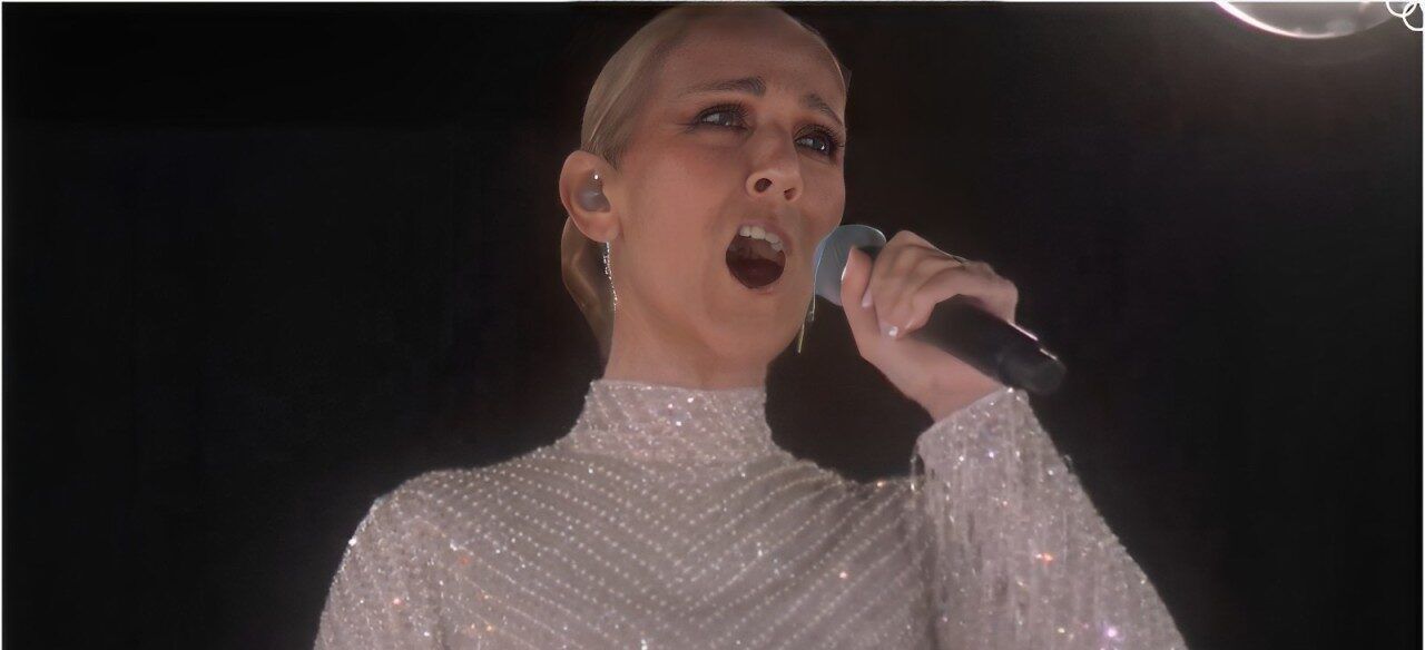 Céline Dion na abertura da Olimpíada Paris 2024. Reprodução/Instagram.