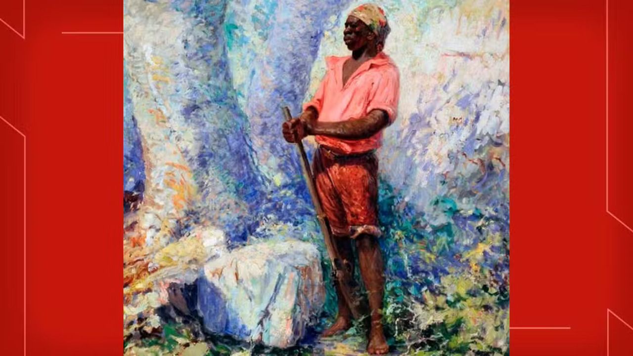 Quadro "Zumbi", de Antonio Parreiras (1927). — Foto: Acervo do Museu Antonio Parreiras