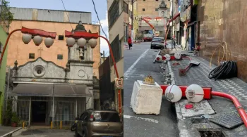 Lanternas Suzuranto foram retiradas na rua que abriga a Capela de Nossa Senhora dos Aflitos, um marco histórico da época da escravidão no Brasil. • Reprodução/Redes Sociais