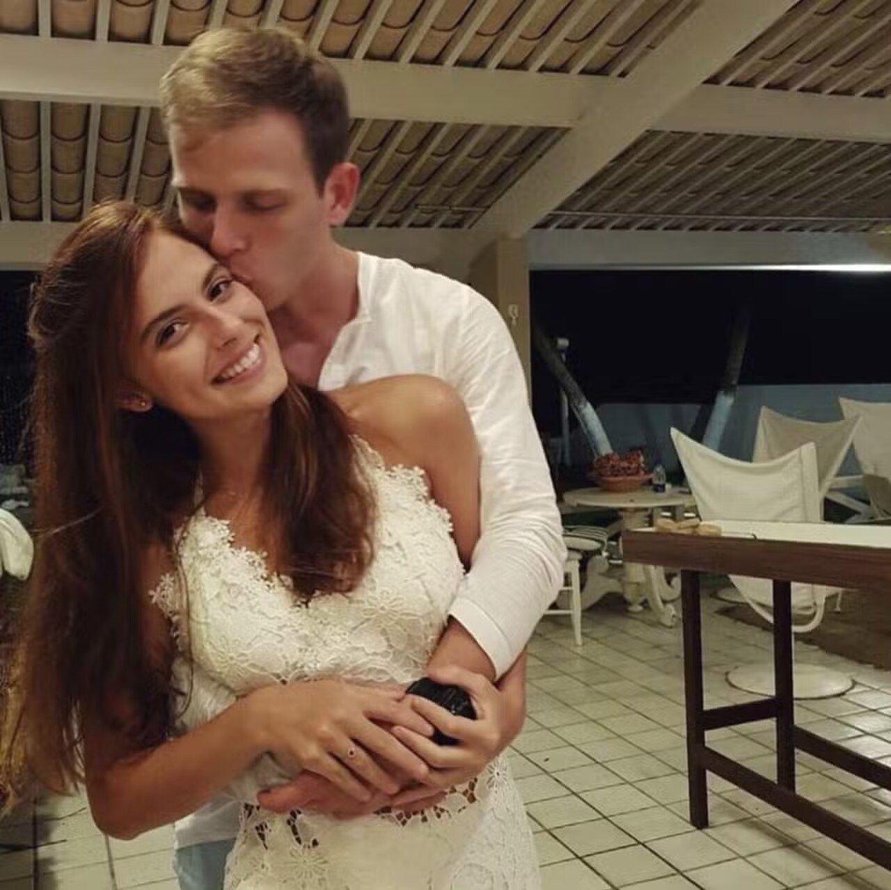 Carolina Canales com o noivo Fernando Ressurreição — Foto: Arquivo pessoal